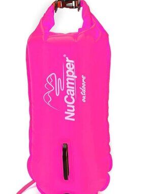 NuCamper Dry Bag 28L Infllatable Swim Buoy Flour